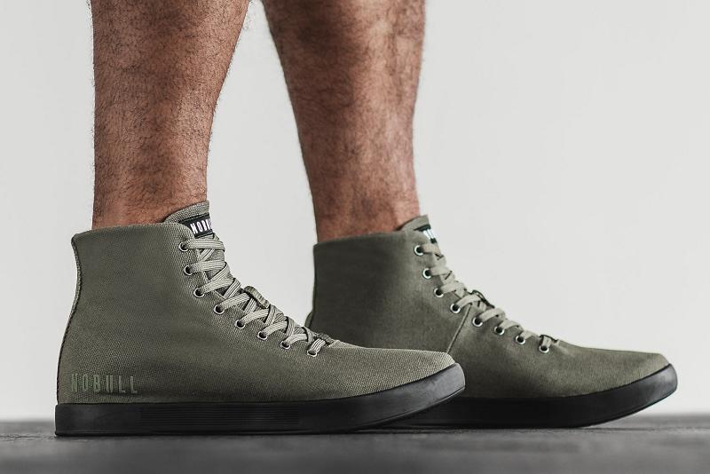 Olive Nobull High-Top Ivy Canvas Men's Trainers | CA Z1382U